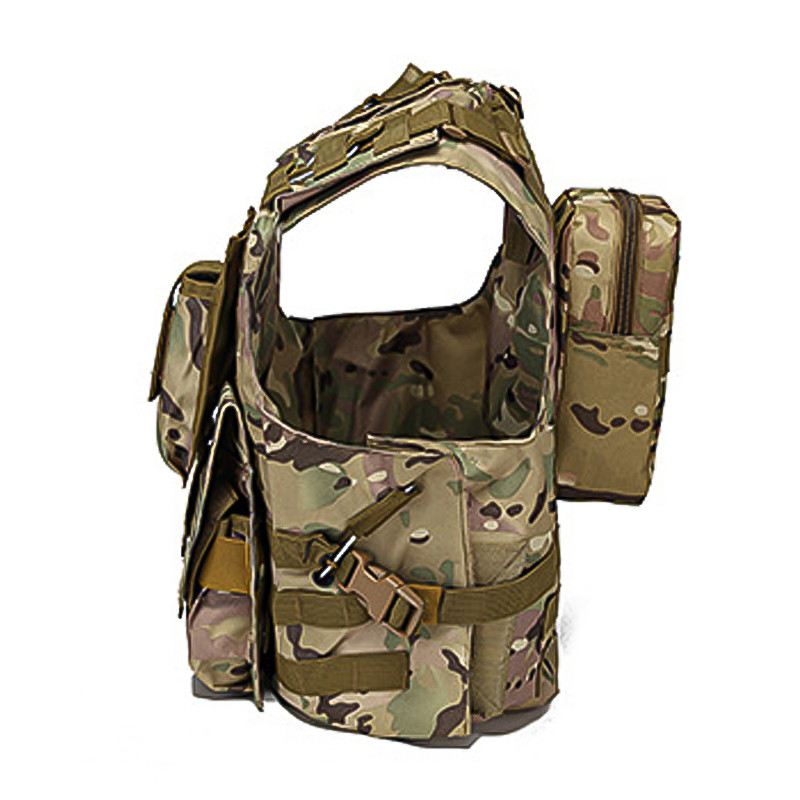 Розвантажувальний жилет тактичний з водовідштовхувальним просоченням AOKALI Outdoor А56 система Molle Камуфляж Сірий