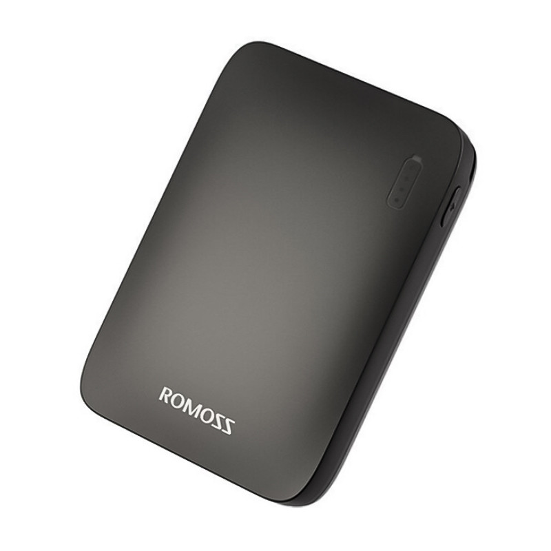 Зовнішній портативний акумулятор з кількома портами USB та вбудованим кабелем Romoss PSC10 10000 mAh Чорний Зовнішній портативний акумулятор з кількома портами USB та вбудованим кабелем Romoss PSC10 10000 mAh Чорний