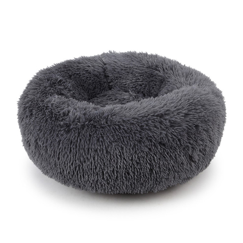 Лежак-пуф плюшевий для котів та собак Taotaopets 552201 L Темно-сірий