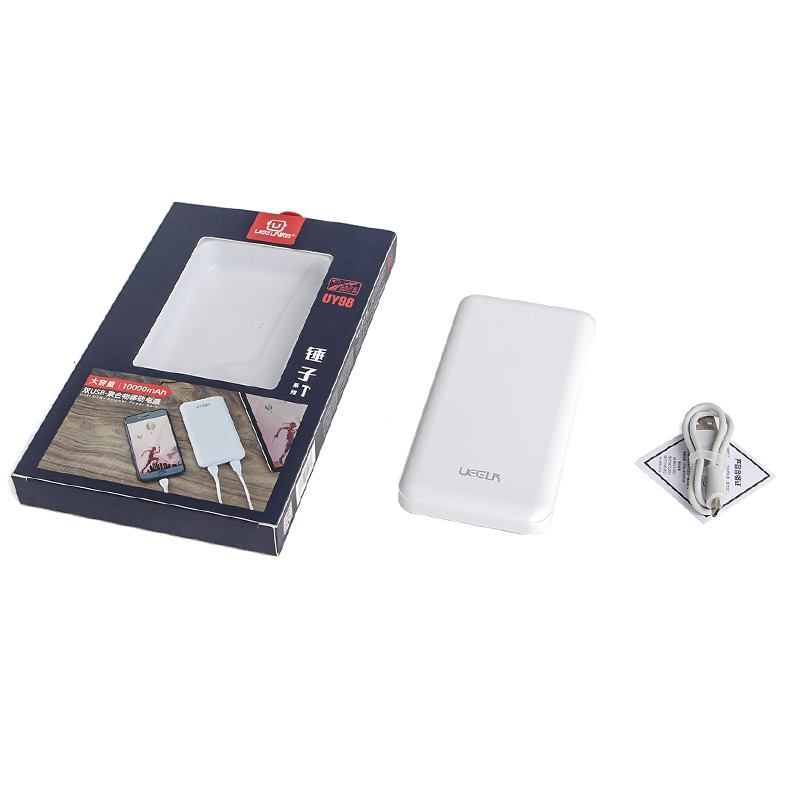 Зовнішній акумулятор зі швидким заряджанням Ueelr UY98 10000 mAh протиударний та ультратонкий (10043-42870) Білий Зовнішній акумулятор зі швидким заряджанням Ueelr UY98 10000 mAh протиударний та ультратонкий (10043-42870) Білий