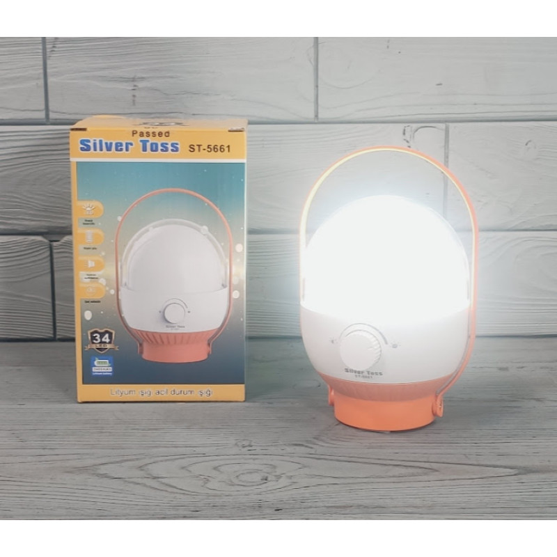 Кемпінговий світлодіодний ліхтар із акумулятором Silver Toss ST-5661 аварійний LED ліхтар із регулюванням світла та зарядкою від USB Помаранчевий