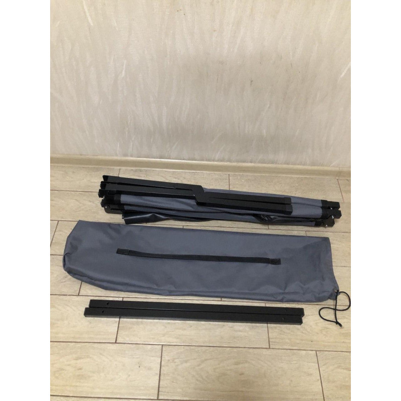 Розкладачка-ліжко з каркасом зі сталі, матеріал Оксфорд 600 192х64х43см НАТО Сірий
