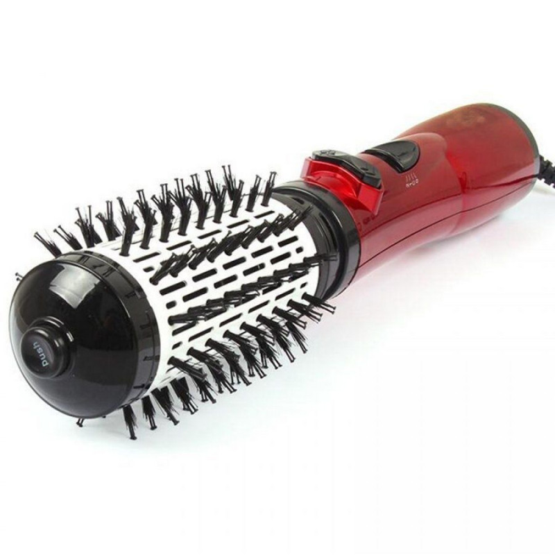Професійний фен-гребінець для укладання волосся Shiny Beauty 2 в 1 керамічний стайлер 800 Вт Червоний