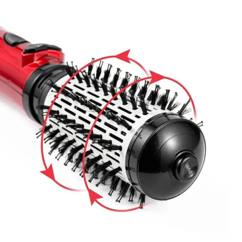 Професійний фен-гребінець для укладання волосся Shiny Beauty 2 в 1 керамічний стайлер 800 Вт Червоний