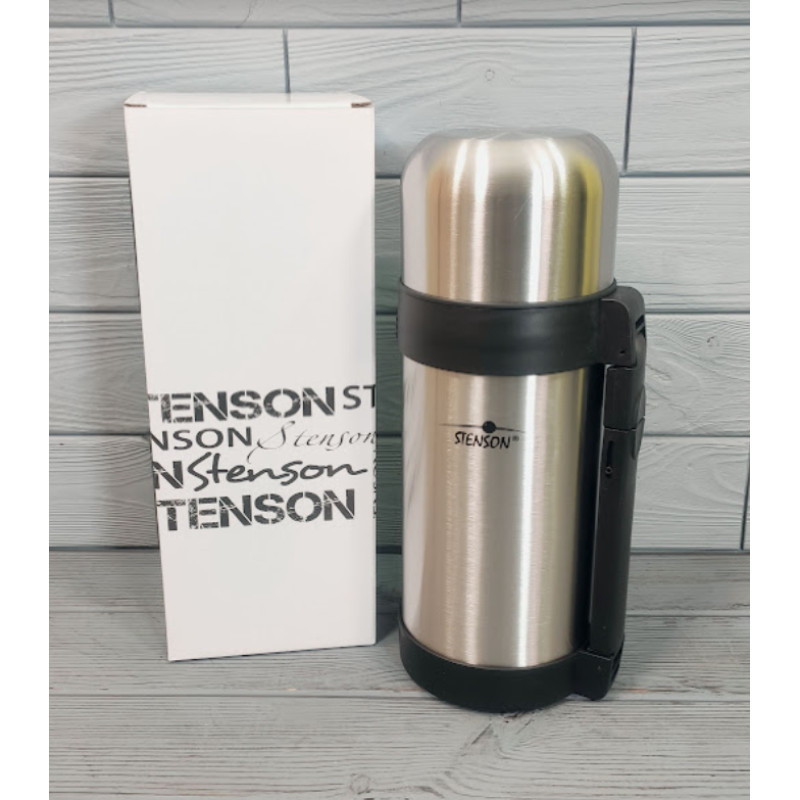Термос для рідин та їжі 2 в 1 з нержавіючої сталі 1200 мл STENSON MT-0273-1.2.0 Сріблястий