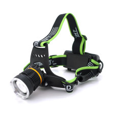 Налобний LED акумуляторний ліхтар із зумом 3 режимами Bailong BL-A7-P50 microUSB 2х18650 Чорний