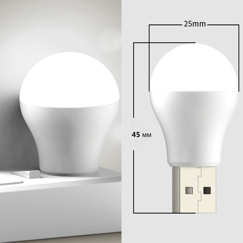 Лампа нічник світлодіодна USB Lesko 2023 для повербанка Тепле світло