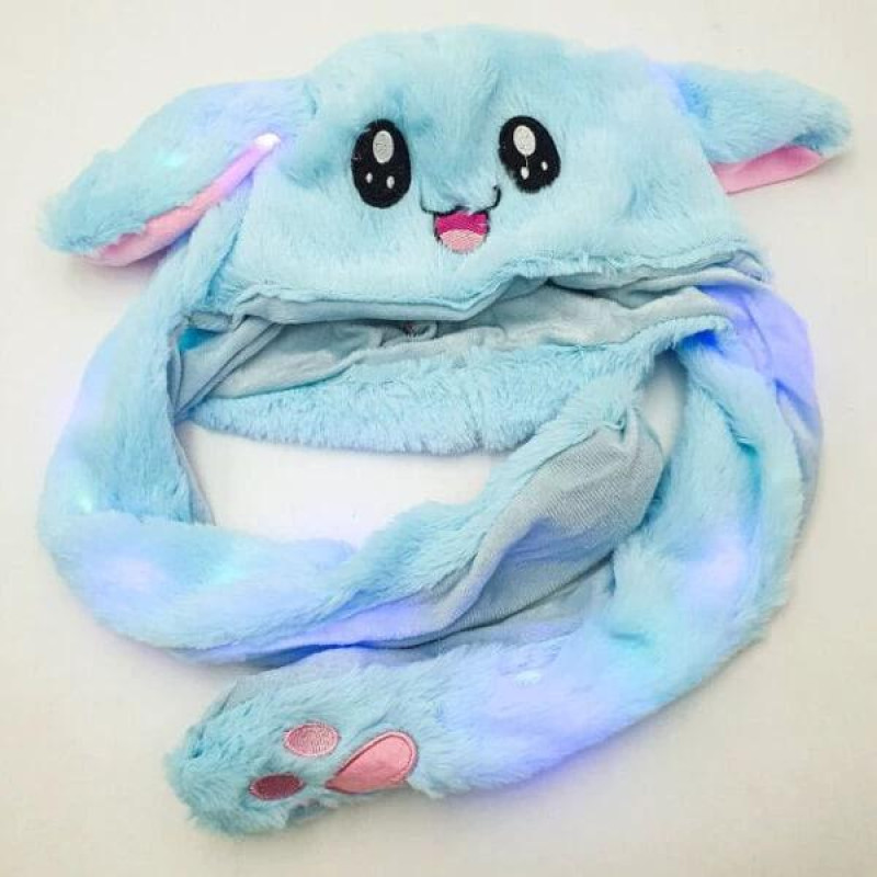 Плюшева шапка з рухомими кролячими вушками Синій Плюшева шапка з рухомими кролячими вушками Синій