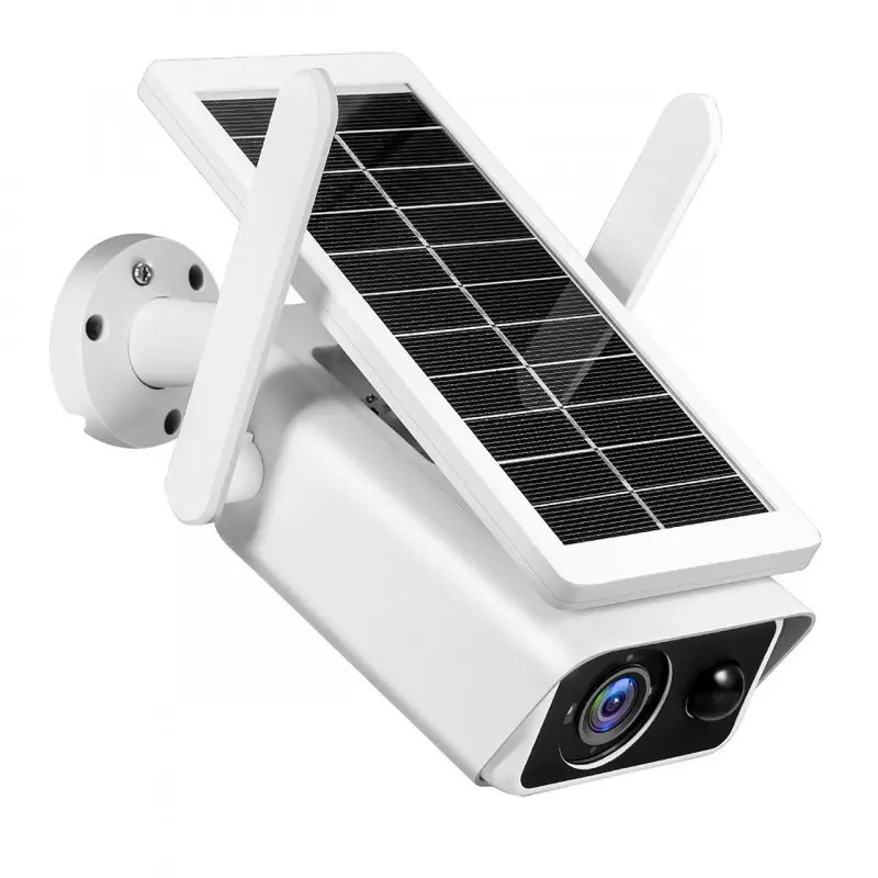 Камера відеоспостереження вулична не поворотна з сонячною панеллю WIFI Solar ABQ-Q1 2MP FHD-Contains two 18650 batteries Білий