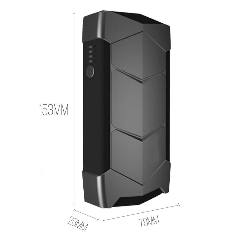 Пускозарядний пристрій портативний акумулятор для автомобіля SABO A6 12000 mAh зарядний ліхтар для телефону Чорний