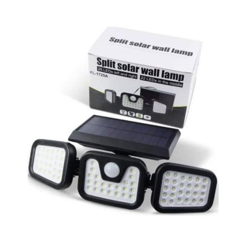 Сенсорний LED прожектор вуличний із сонячною панеллю FL-1725A Чорний