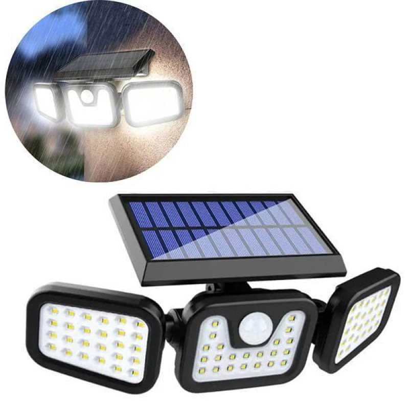 Сенсорний LED прожектор вуличний із сонячною панеллю FL-1725A Чорний