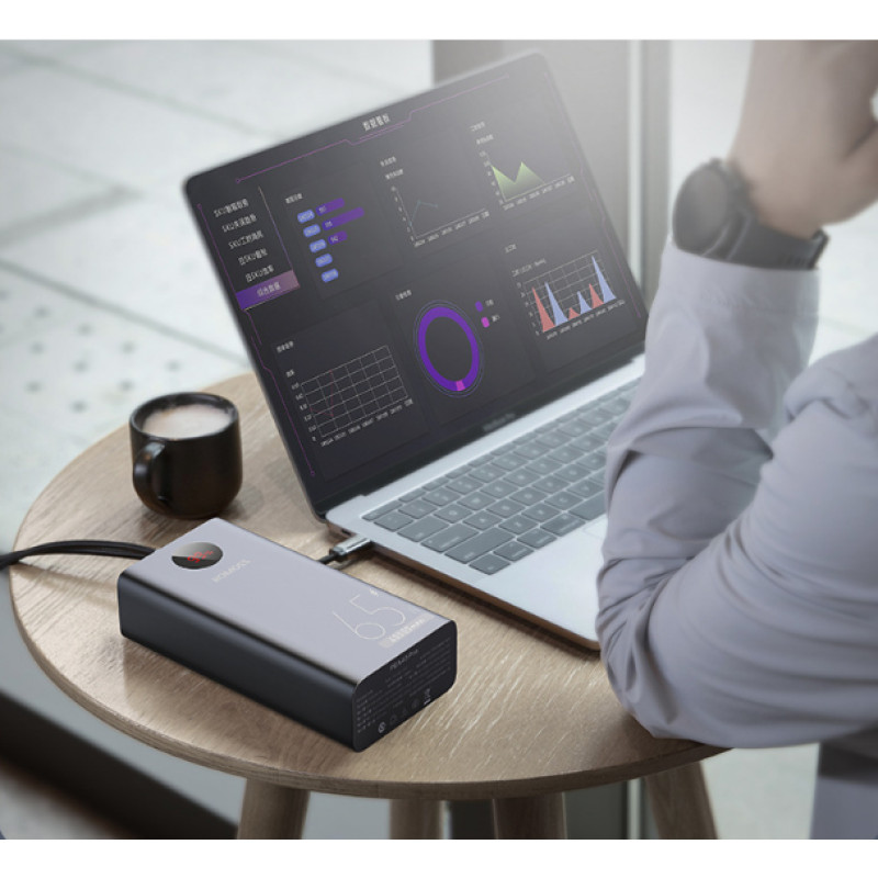 Зовнішній портативний акумулятор 40000 mAh 65W із зарядкою ноутбуків Romoss PEA40 PRO Чорний Зовнішній портативний акумулятор 40000 mAh 65W із зарядкою ноутбуків Romoss PEA40 PRO Чорний