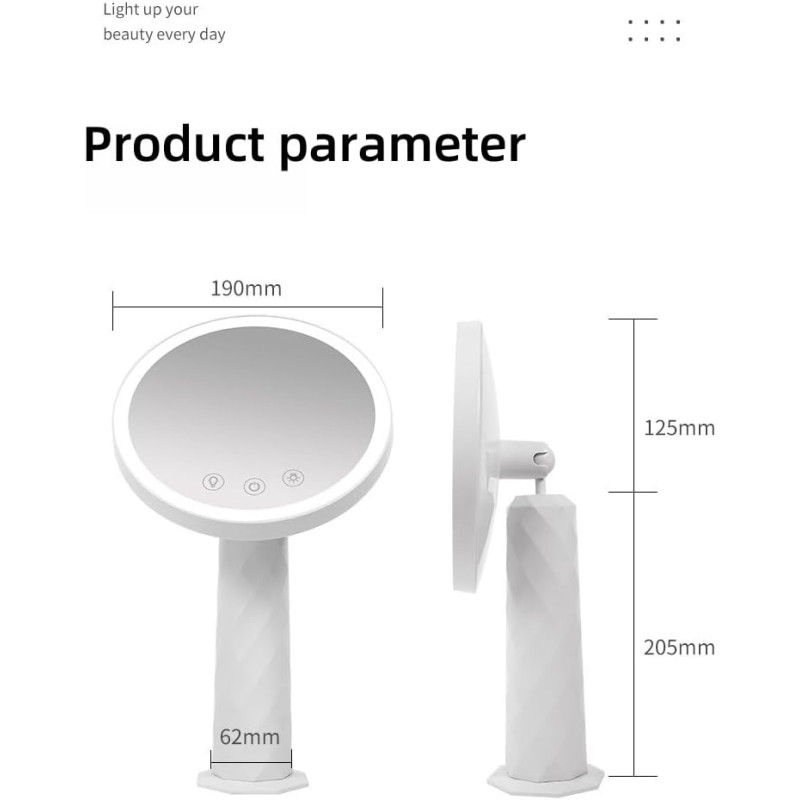 Дзеркало-нічник кругле поворотне Magic Mirror з LED підсвічуванням SM-1126 Green