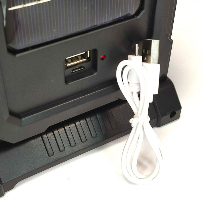 Ліхтарик LED кемпінговий аварійний акумуляторний прожектор з сонячною панеллю аварійний UKC Police HC-7078A+5W+5COB-1 Синій