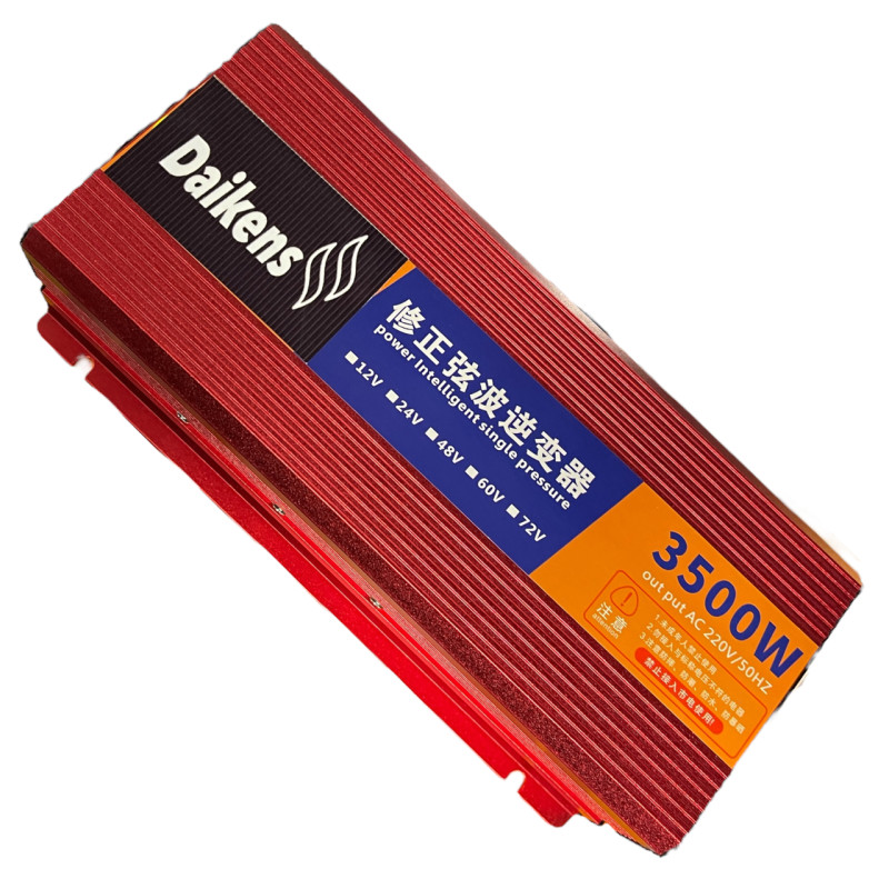 Перетворювач напруги 3500W DC 12V в AC 220V з USB, інвертор із захистом від перевантажень модифікована синусоїда Daikens Червоний