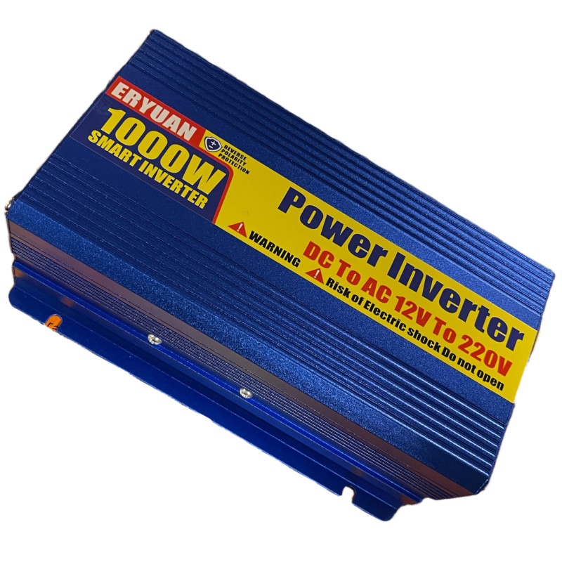 Перетворювач напруги 1000W DC 12V в AC 220V з USB, інвертор із захистом від перевантажень модифікована синусоїда Eryuan Синій