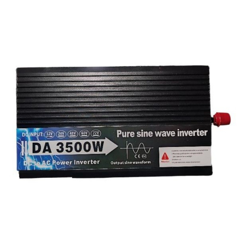 Перетворювач напруги з модіфікованою синусоїдою 3500W DC 12V в AC 220V з USB, інвертор із захистом від перевантажень Чорний