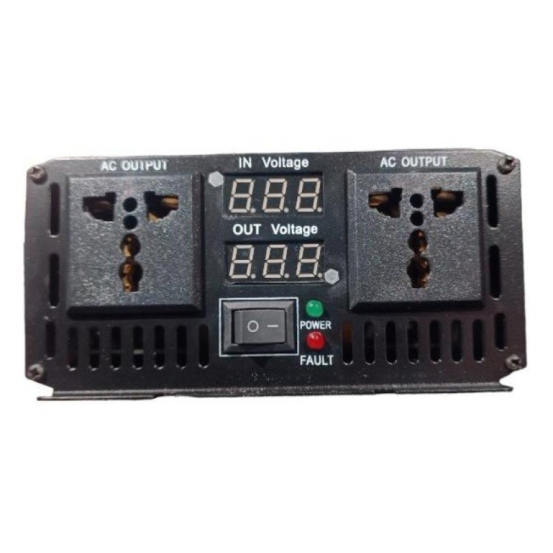 Перетворювач напруги з модіфікованою синусоїдою 3500W DC 12V в AC 220V з USB, інвертор із захистом від перевантажень Чорний