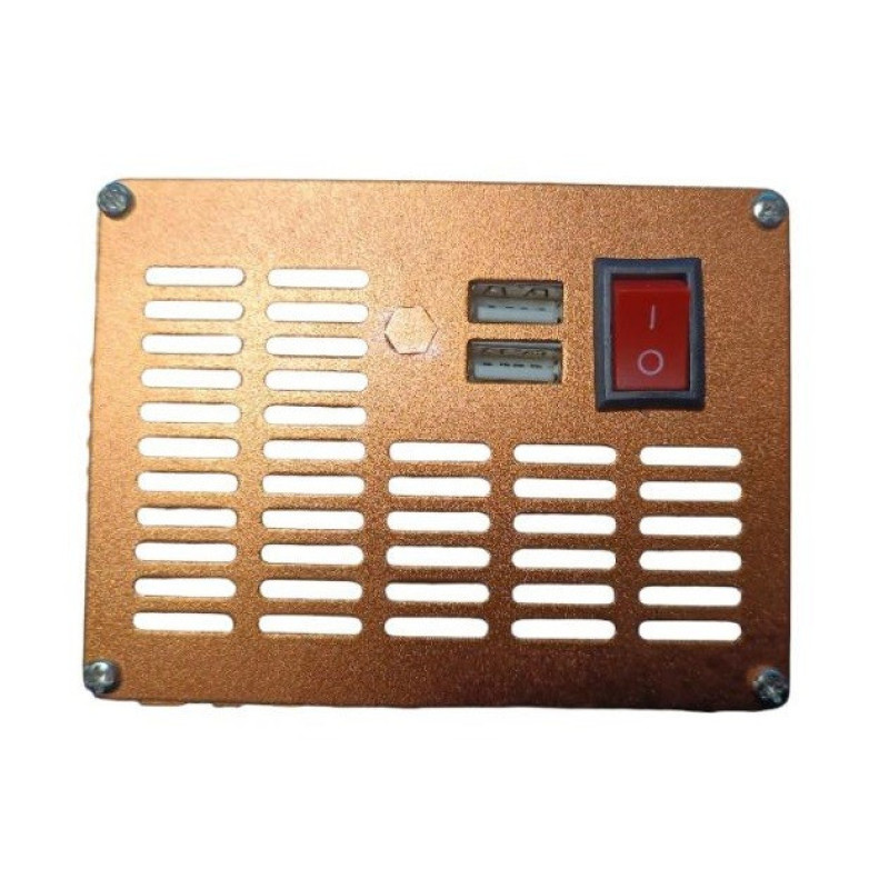 Перетворювач напруги 3000W DC 12V/24V в AC 220V з USB, інвертор із захистом від перевантажень та LCD екраном модифікована синусоїда Eryuan Коричневий