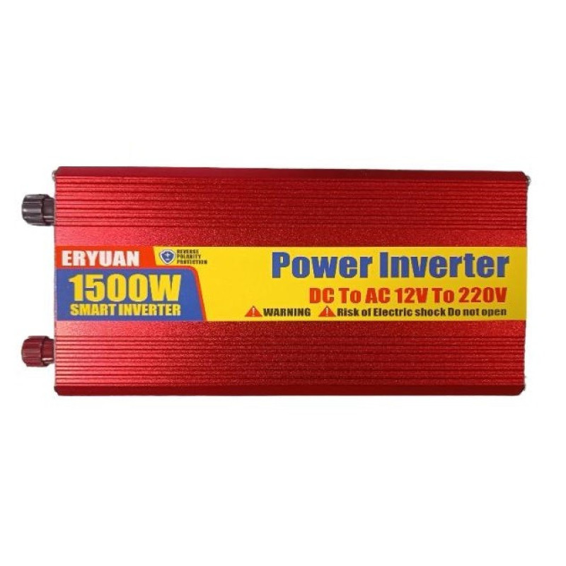 Перетворювач напруги 1500W DC 12V в AC 220V з USB, інвертор із захистом від перевантажень модифицированная синусоида Eryuan Червоний