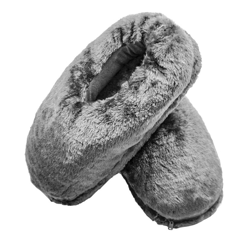 Домашні тапочки Easy Warm 43 розміру теплі закриті з підігрівом фліс Устілка 28 см. (A-225) Сірий