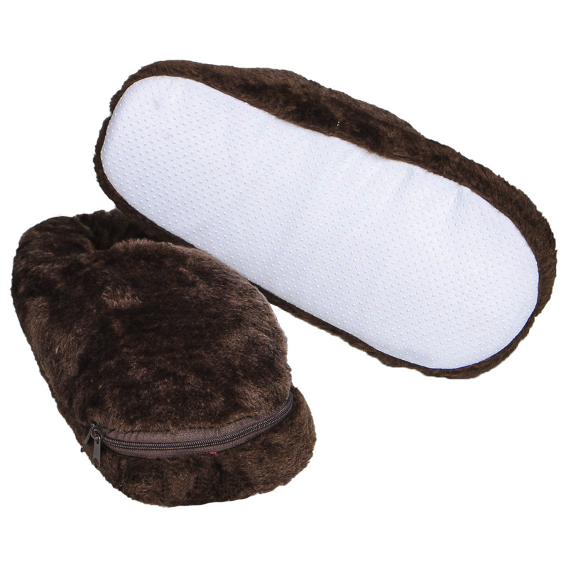 Домашні тапочки Easy Warm теплі закриті з підігрівом фліс Устілка 28 см 43 розмір (A-225) Коричневий