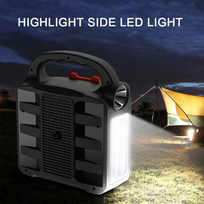 Багатофункціональний LED ліхтар із сонячною панеллю, радіо, MP3 плеєр, функцією повербанку та 3 лампочками Easy Power EP-396 Bluetooth Чорно-оранжевий