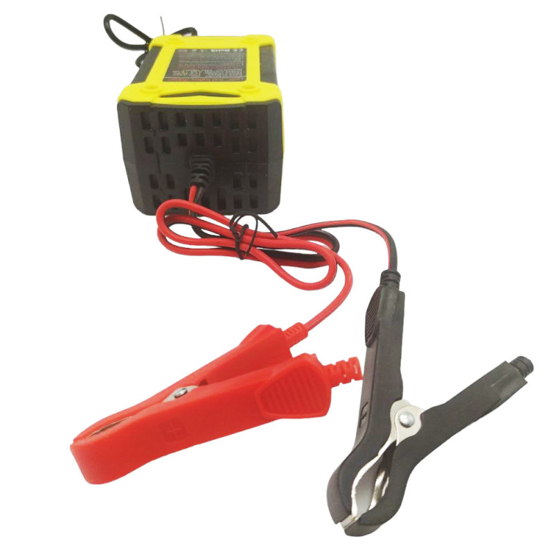 Зарядний пристрій для акумулятора 12V/6A інтелектуальна зарядка з дисплеєм та імпульсним режимом Жовтий (17781) Зарядний пристрій для акумулятора 12V/6A інтелектуальна зарядка з дисплеєм та імпульсним режимом Жовтий (17781)