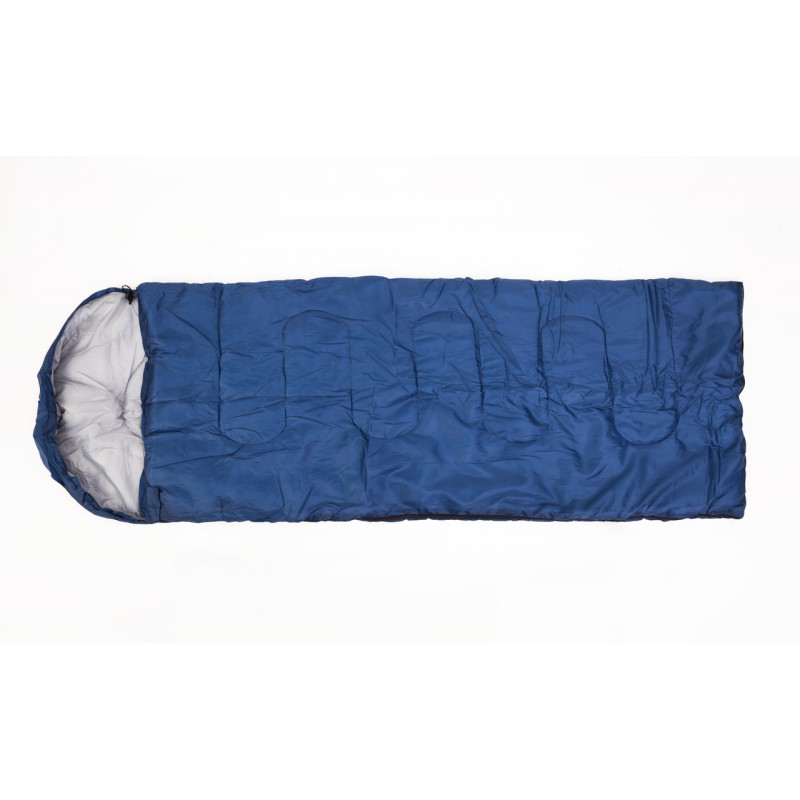 Спальний мішок туристичний із капюшоном поліестер 210х75 см Stenson R17787-B Синій