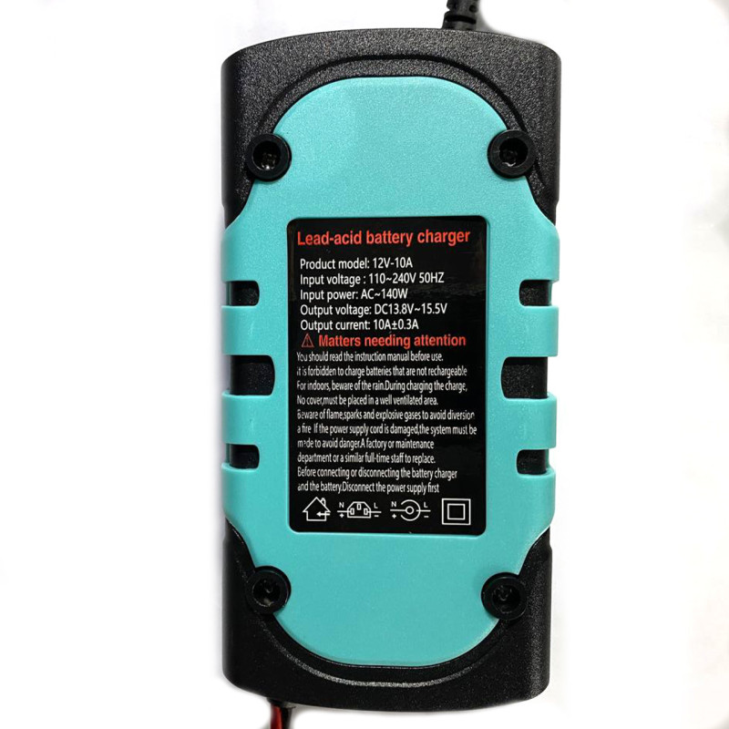 Зарядний пристрій для акумулятора з дисплеєм Easy Charge 12/24V 10A Блакитний (S1069)