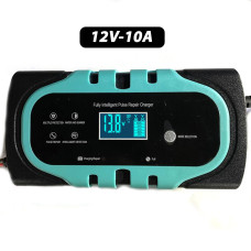 Зарядний пристрій для акумулятора з дисплеєм Easy Charge 12/24V 10A Блакитний (S1069)