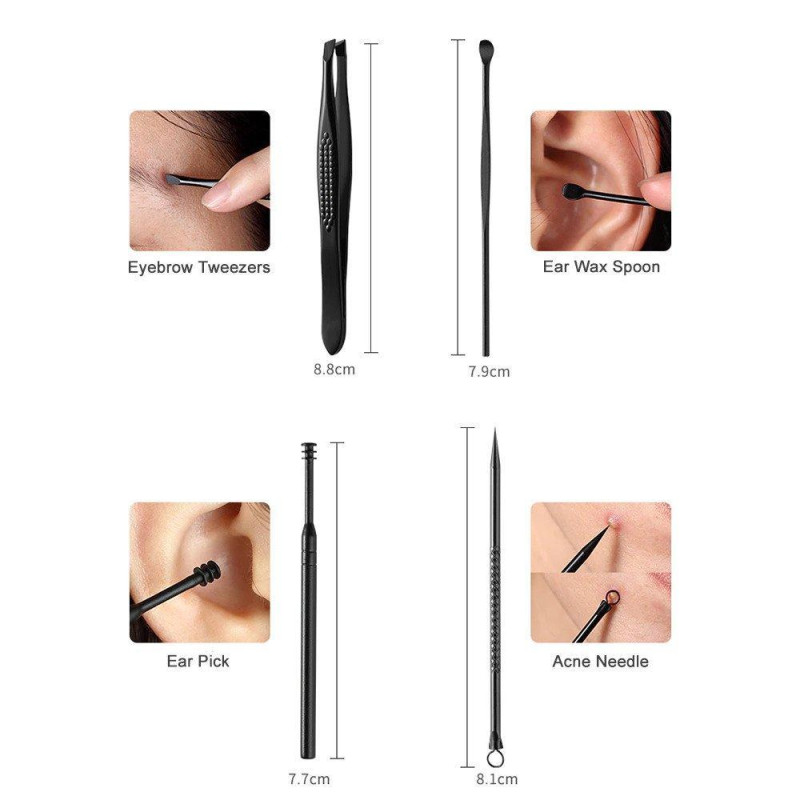 Професійний манікюрний педикюрний набір з нержавіючої сталі на 18 предметів у футлярі на блискавці