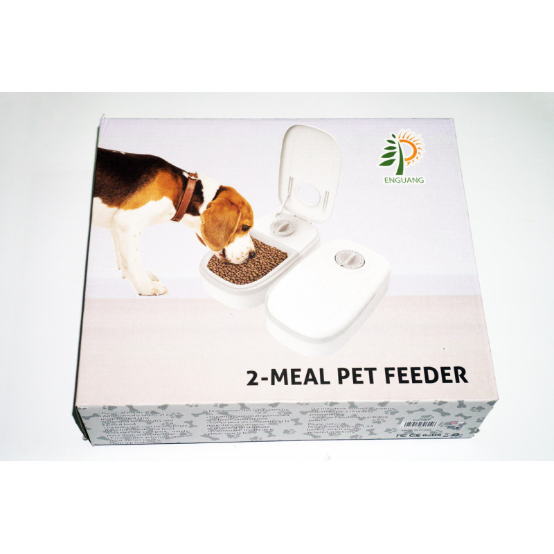 Автоматична годівниця для тварин універсальна з таймером на прогумових ніжках 600 мл MA-6 Білий