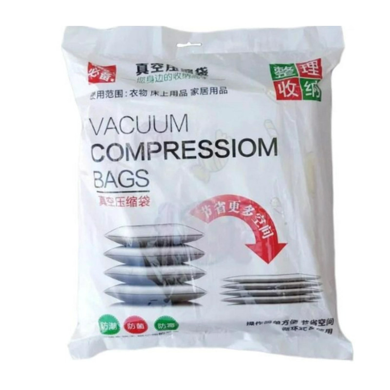 Набір поліетиленових вакуумних пакетів для речей із насосом 9 предметів Stenson R26106 (8 пакетів + насос) Прозорий