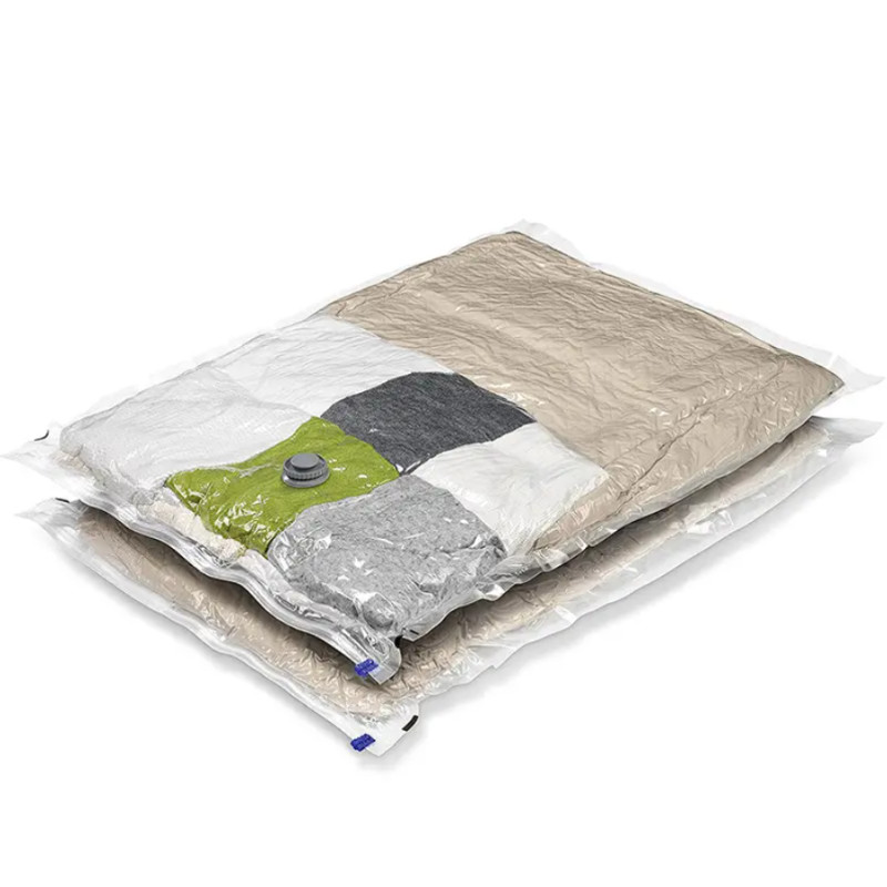 Набір поліетиленових вакуумних пакетів для речей із насосом 6 предметів Stenson R26106 (5 пакетів + насос) Прозорий