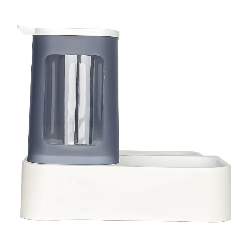 Годівниця для котів та собак подвійна з автоматичною напувалкою 3.8л 23х30.5х25см Taotaopets 139910 Blue