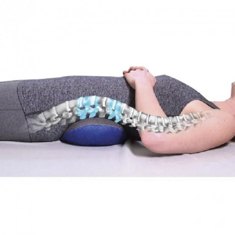 Подушка ортопедична поперекова Back Support Pillow Comfy Curve з ефектом пам'яті Grey/Blue