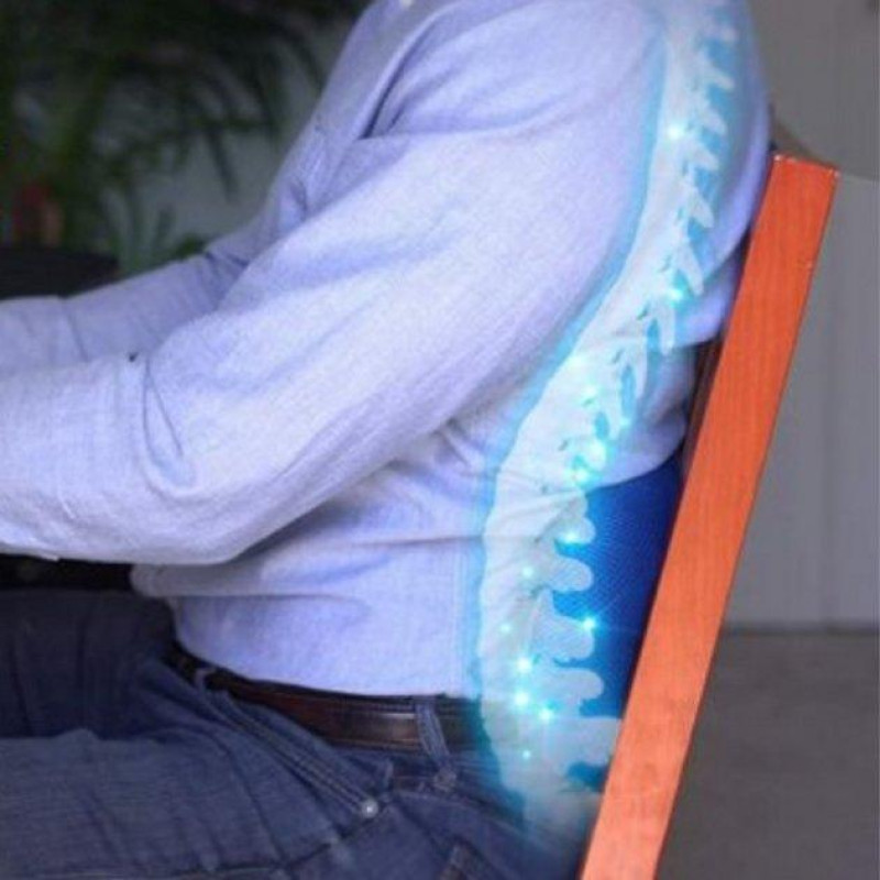 Подушка ортопедична поперекова Back Support Pillow Comfy Curve з ефектом пам'яті Grey/Blue