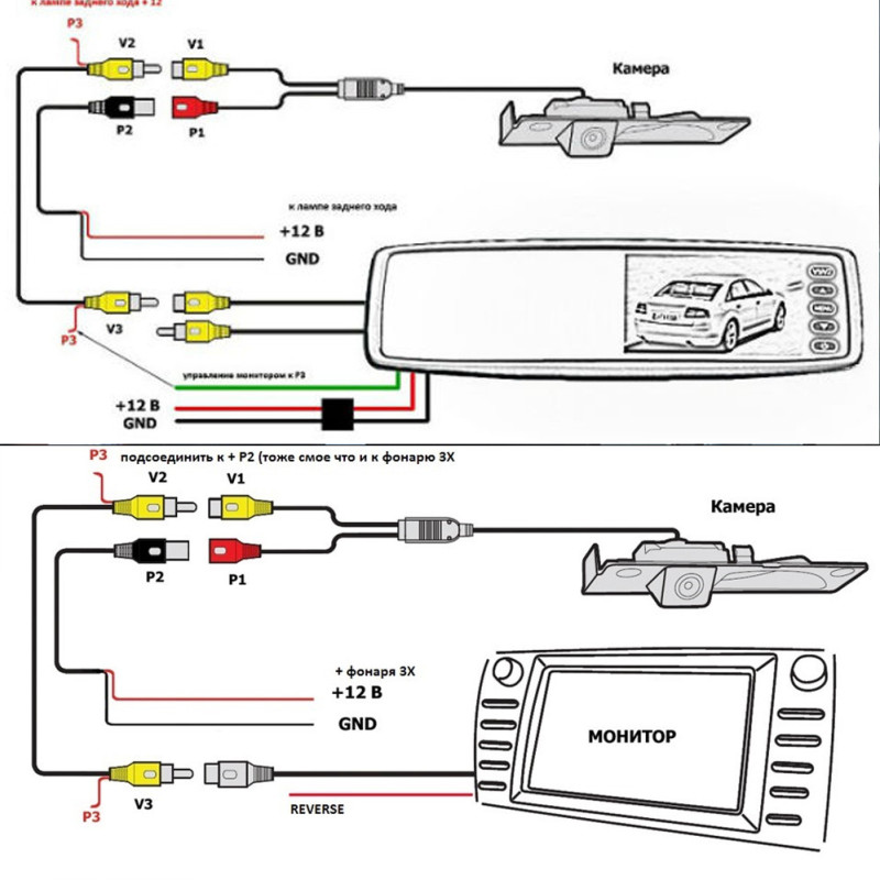 Камера заднього виду для паркування автомобіля з LED підсвічуванням 480p 0.2Lux A-101 007 Black Камера заднього виду для паркування автомобіля з LED підсвічуванням 480p 0.2Lux A-101 007 Black