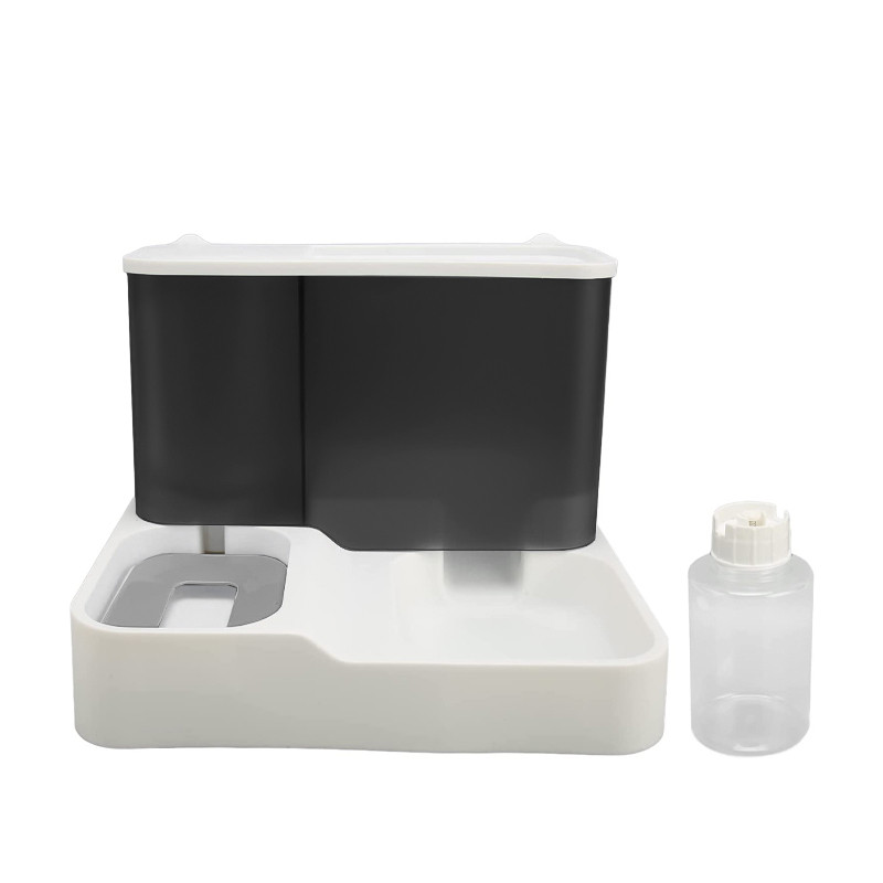 Годівниця для котів та собак подвійна з автоматичною напувалкою 3.8л 23х30.5х25см Taotaopets 139910 Grey Годівниця для котів та собак подвійна з автоматичною напувалкою 3.8л 23х30.5х25см Taotaopets 139910 Grey