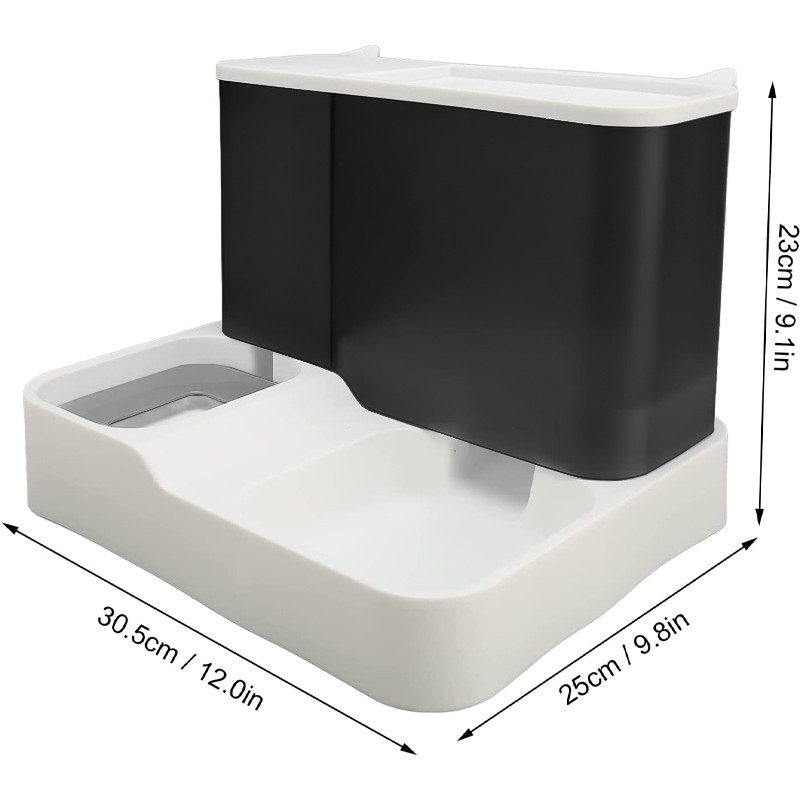 Годівниця для котів та собак подвійна з автоматичною напувалкою 3.8л 23х30.5х25см Taotaopets 139910 Grey Годівниця для котів та собак подвійна з автоматичною напувалкою 3.8л 23х30.5х25см Taotaopets 139910 Grey