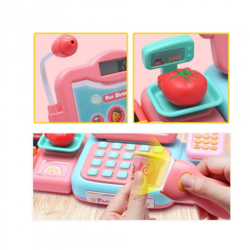 Дитячий набір з 24 предметів касовий апарат Happy Shopping 888E Різнокольоровий