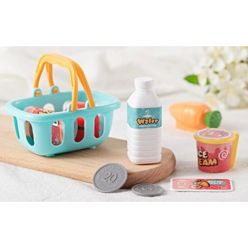 Дитячий набір з 24 предметів касовий апарат Happy Shopping 888E Різнокольоровий