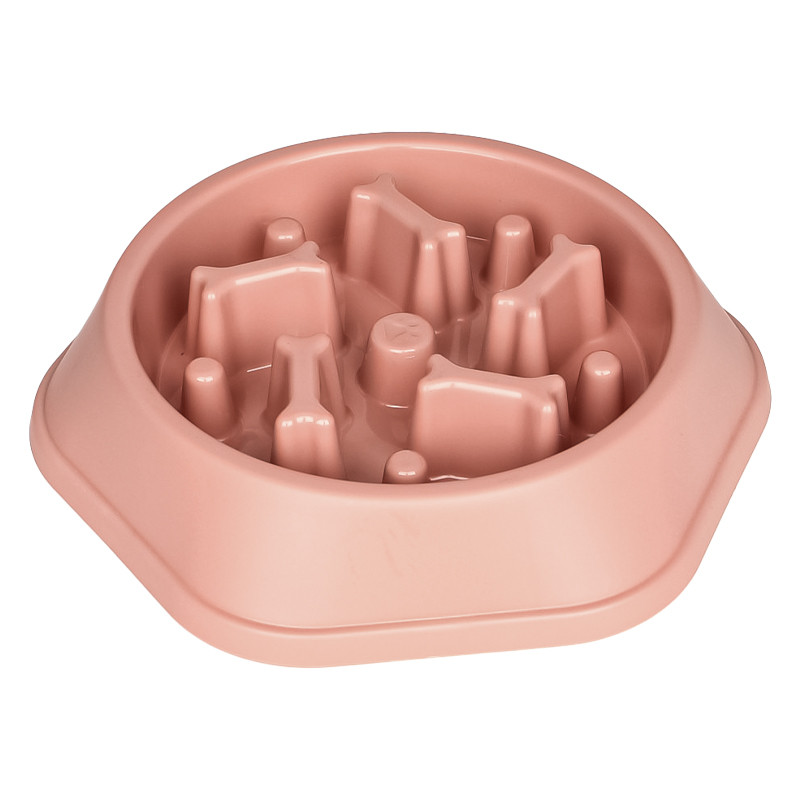 Миска для кошек и собак для медленного кормления еды Slowly Swallow Pink (119905)