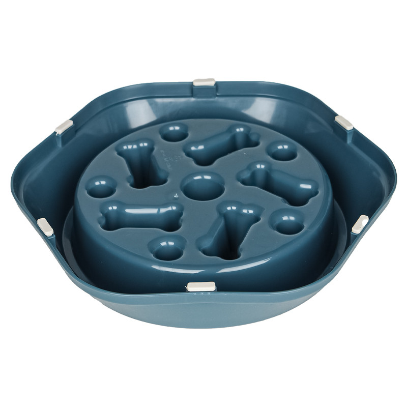 Миска для котів та собак для повільної годування їжі Slowly Swallow Blue (119905)