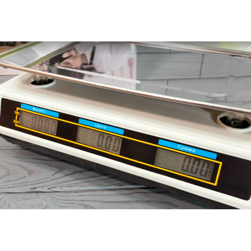 Ваги торгівельні електронні з акумулятором та дисплеєм до 50кг А-Плюс SC-1660 Білий