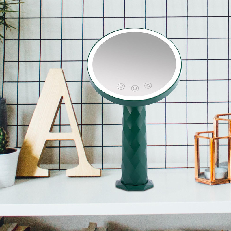 Дзеркало-нічник кругле поворотне Magic Mirror з LED підсвічуванням SM-1126 Green