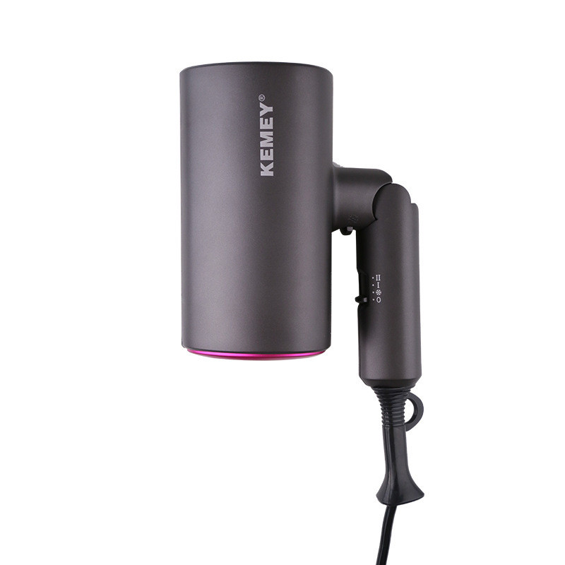 Фен для волосся Kemei Hair Blow портативний зі складною ручкою 3 температурні режими KM-9945 1800Вт Black/Pink