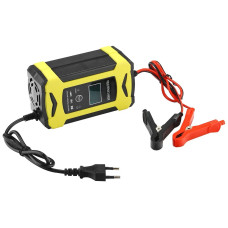 Зарядний пристрій для акумулятора 12V/6A інтелектуальна зарядка з дисплеєм та імпульсним режимом Жовтий (17781)